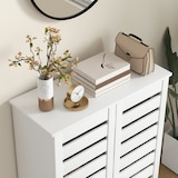 thumbnail of HOMCOM Mobile Scarpiera a 5 Livelli con Ante a Doghe in Legno Bianco