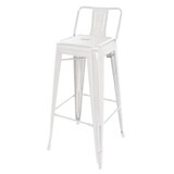 thumbnail of Bolero Bistro stalen barkrukken met rugleuning, wit (4 stuks)