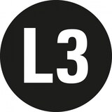 thumbnail of Aufkleber I Leiterkennzeichen L3 Wechselstromnetz, RoHS konform, Folie, Ø 16mm, 20/Bogen, DIN EN 60445 / IEC 60417