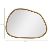 thumbnail of Espejo de pared decorativo 70x50 cm espejo de baño con forma irregular y marco de madera para salón entrada pasillo horizontal o vertical natural