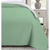 thumbnail of Tagesdecke 220x240 OEKO-TEX - grün hellgrau Microfaser-Bezug wattiert gesteppt Wende-Design XXL Sofa Couch Bett Bettüberwurf