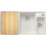 thumbnail of Blanco Silgranit Spülbecken mit Restebecken und Abtropffläche, Axia III 6 S-F, Weiß 990 x 500 mm, Hauptbecken rechts