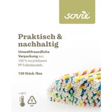 thumbnail of Trinkhalm in gestreift Rosa Gelb Blau Grün aus Papier, Ø 8 mm / 20 cm, 150 Stück in Folienbeutel