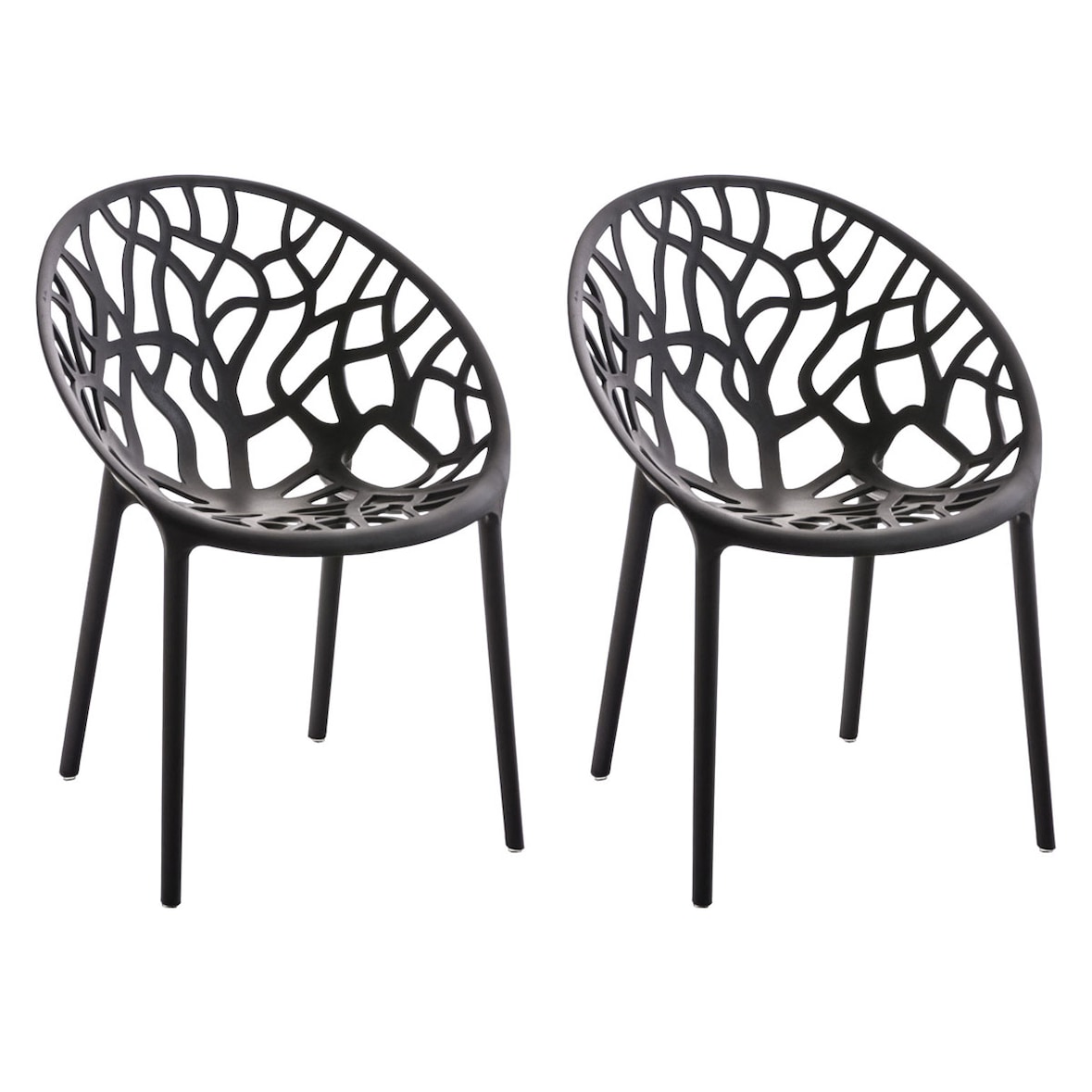 2er Set stapelbare tuinstoelen Hope zwart