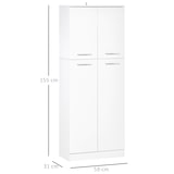 thumbnail of Armario Alto de 2 Puertas Muebles Auxiliar de Almacenaje con 5 Estantes y Baldas Ajustables Moderno para Salón Dormitorio Cocina 59x31x155 cm Blanco