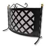 thumbnail of Parascintille grata curvo in ferro battuto decorato per camino