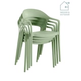 thumbnail of METRO PROFESSIONAL Cadeira de exterior empilhável Laveria, com braços, plástico, verde abacate