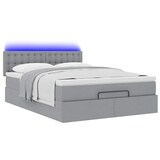 thumbnail of vidaXL Ottoman-Bett mit Matratze & LEDs Hellgrau 140x200 cm Stoff