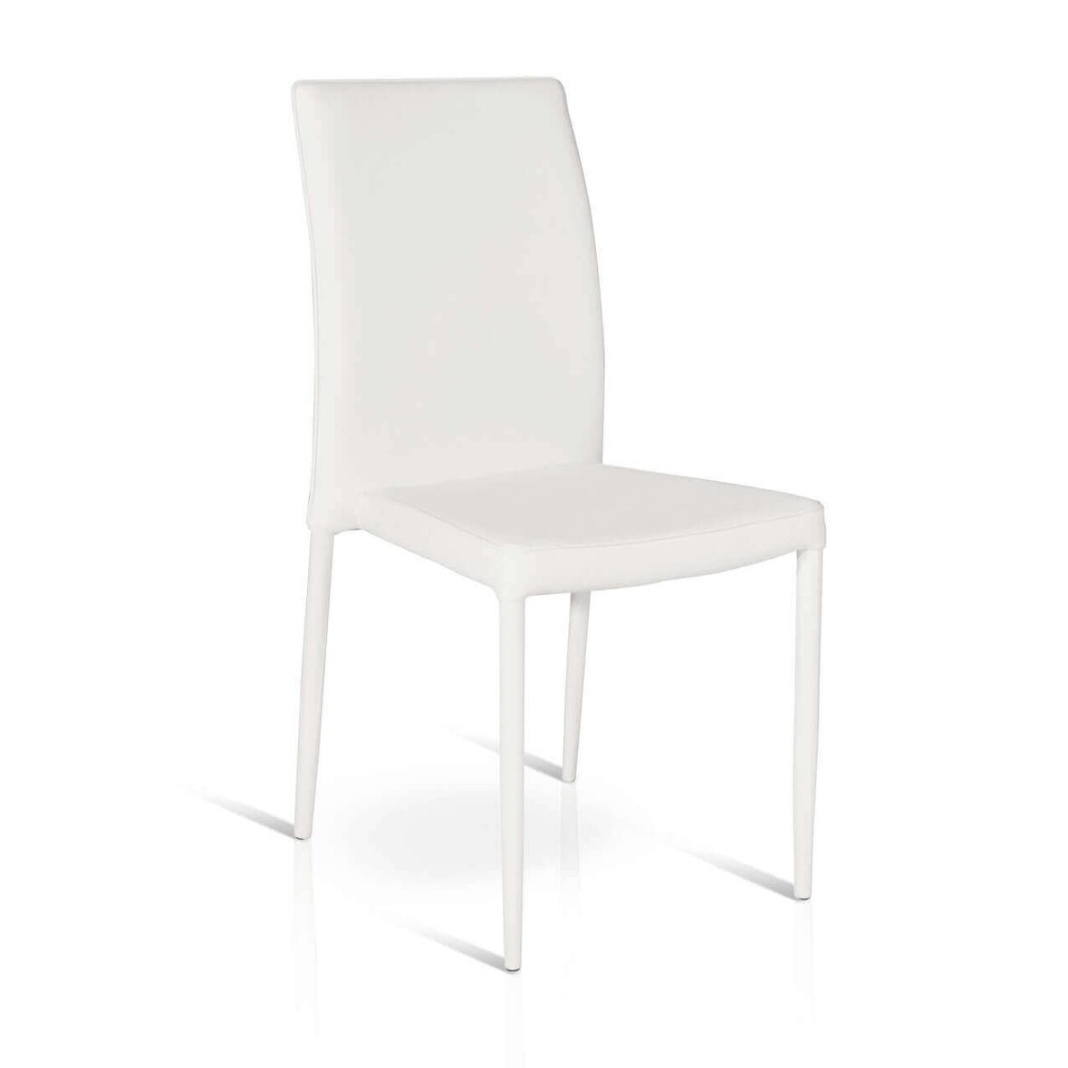 ALYSSIAsedia moderna in ecopelle con struttura in metallo colore Bianco
