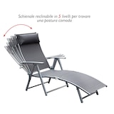 thumbnail of Lettino sdraio da giardino piscina spiaggia reclinabile prendisole in textilene Charme