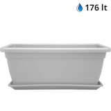 thumbnail of Macetero rectangular de plástico de 80 cm para plantas y flores con jardinera de exterior blanca, resistente a los rayos UV, fabricado en Italia.