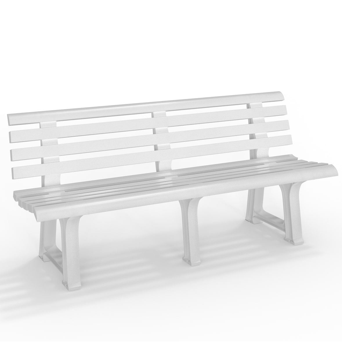 Banco  Jardín Resina Blanco 145x49 cm.