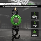 thumbnail of Kettenzug rund 3 t Tragkraft - 3 m Hubhöhe - Einzelbremse HSZ Flaschenzug Hebezug Hebetechnik