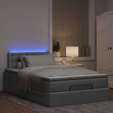 thumbnail of vidaXL Ottoman-Bett mit Matratze & LEDs Hellgrau 120x200 cm Stoff