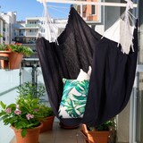 thumbnail of Relaxdays Hängesessel, Baumwolle, Deckenschaukel für drinnen & draußen, 150 kg, Hängesitz Kinder & Erwachsene, schwarz