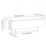 thumbnail of Table basse vieux bois 100x49,5x31 cm bois d'ingénierie Modèle Cristal Plus