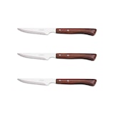thumbnail of Arcos conjunto de 3 Facas de Churrascos, Lâmina serrilhada de Aço Inoxidável NITRUM de 110 mm, Cabo madeira comprimida, Cor castanho
