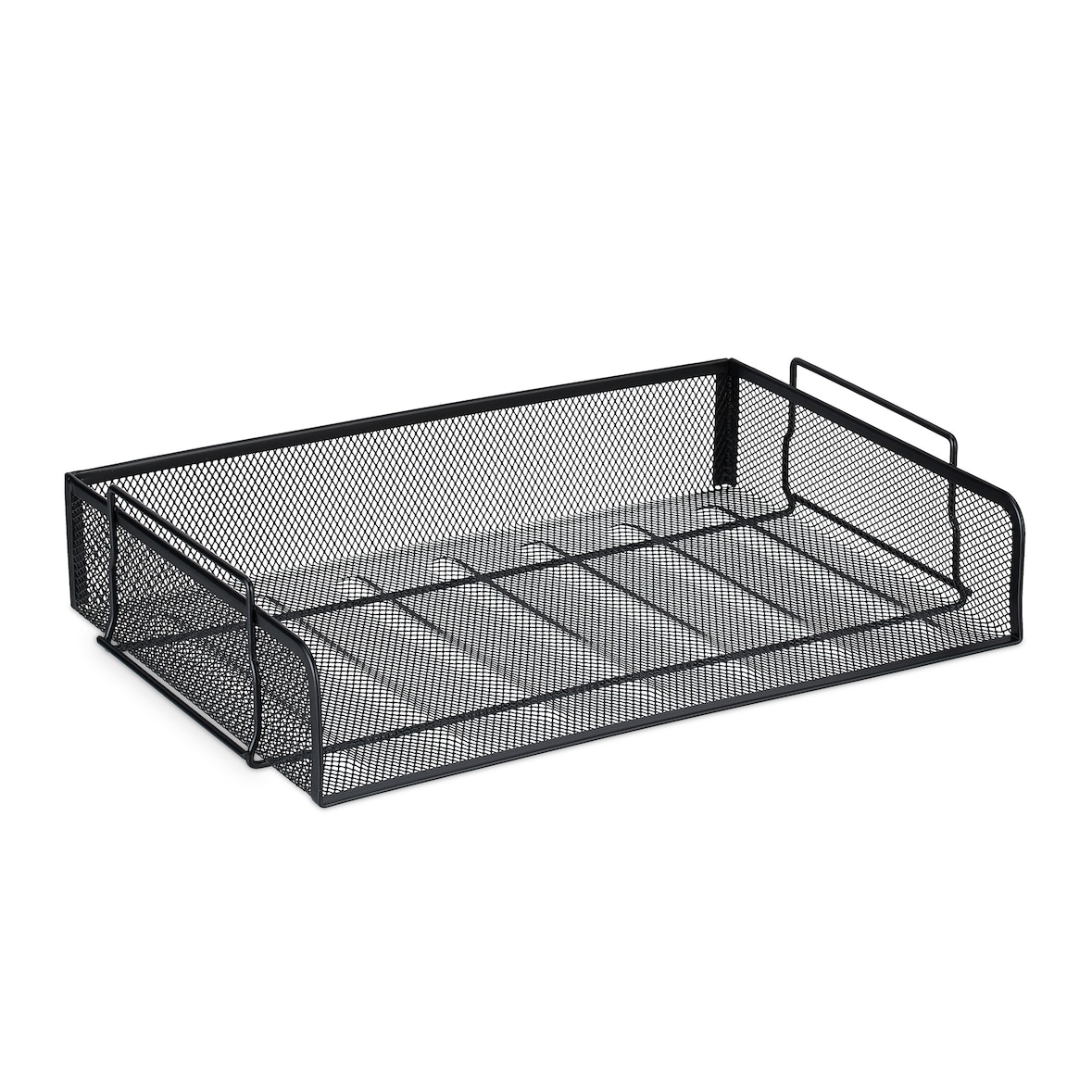 Relaxdays Dokumentenablage, stapelbare Briefablage, Mesh, HBT: 8,5 x 36 x 25 cm, horizontale A4 Ablage, Metall, schwarz