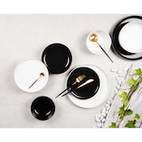 thumbnail of Juego de vajilla nórdica de cerámica Excelsa de 12 piezas, blanco y negro