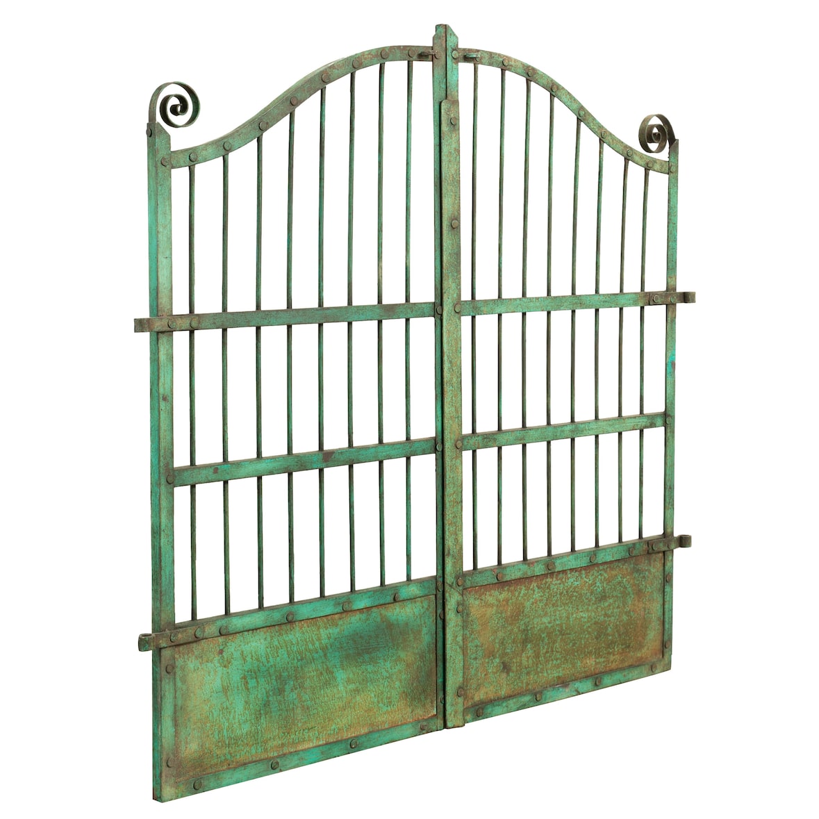 Biscottini Eingangstore 115x6x115 cm - Gartentor für den Außenbereich - Gartenzaun - Grünes Schmiedeeisentor