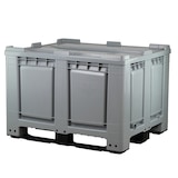 thumbnail of Palettenbox mit Deckel LxBxH: 1200 x 1000 x 790 mm geschlossen mit 3 Kufen in grau