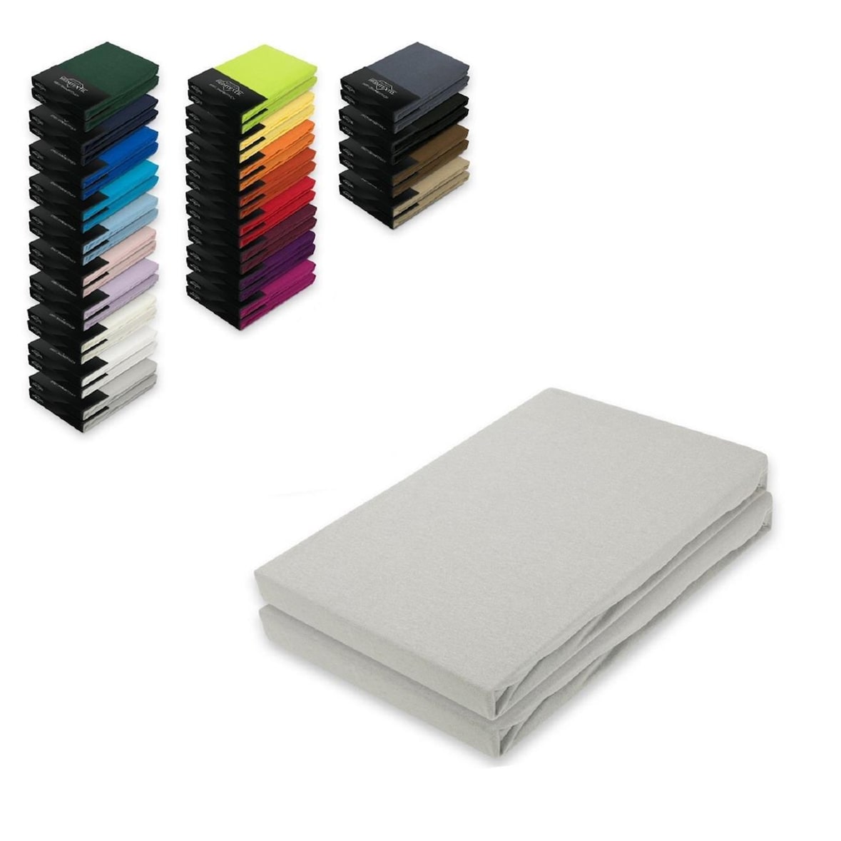 Jersey Spannbettlaken Doppelpack 140 - 160 x 200 cm Silber