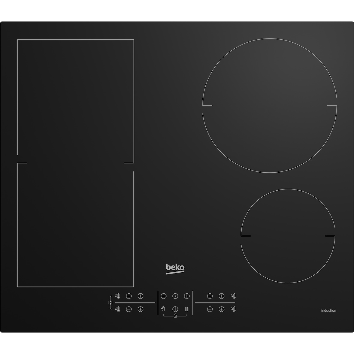 Placa de indução Flex Beko HII64200FMT, 4 queimadores
