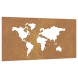 thumbnail of vidaXL Wanddecoratie tuin wereldkaartontwerp 105x55 cm cortenstaal