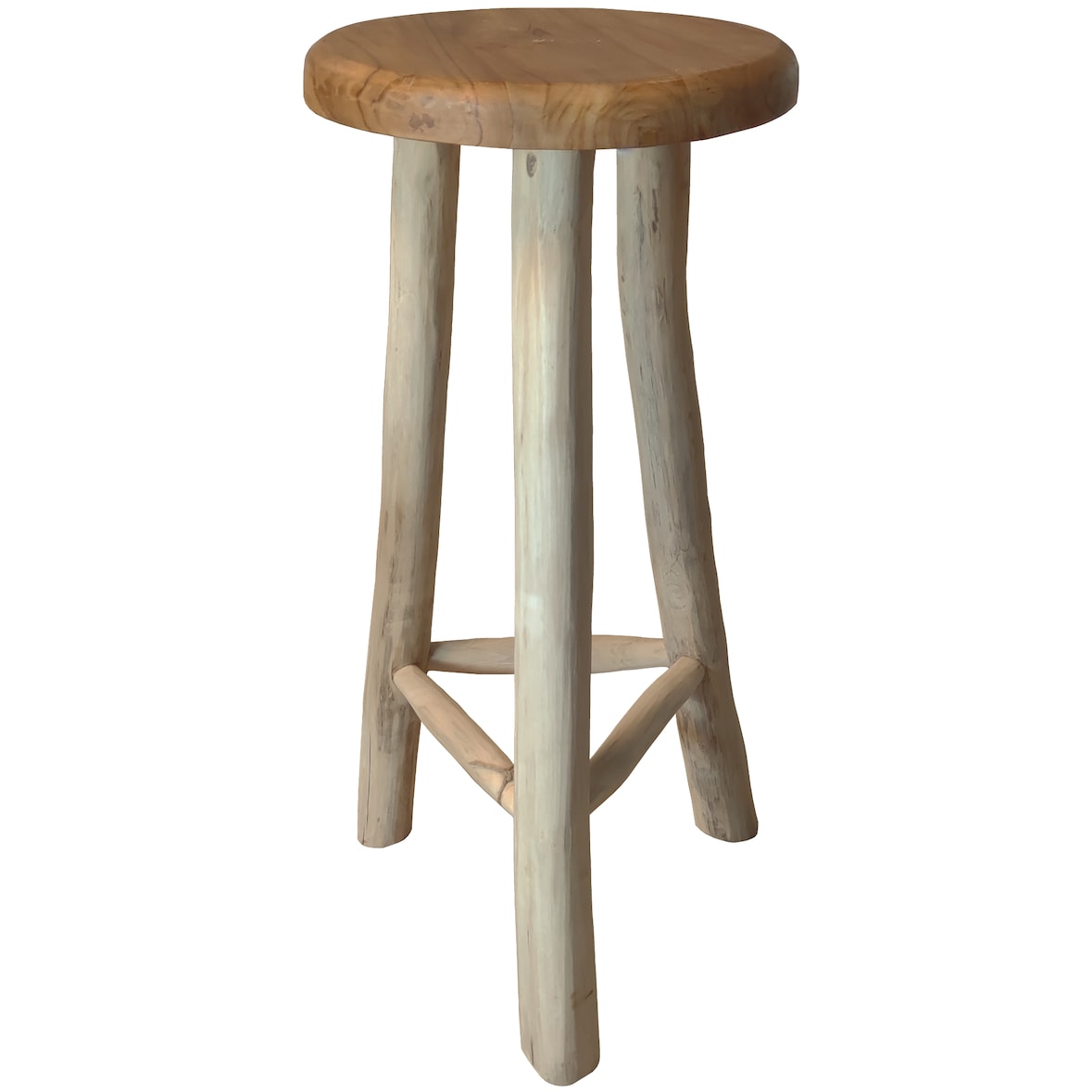 Barhocker Teak Stuhl Bistrohocker Hocker Rustikal Teakholz Hocker Natur 302770