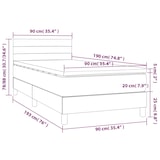 thumbnail of vidaXL Boxspringbett mit Matratze & LED Dunkelgrau 90x190 cm Stoff