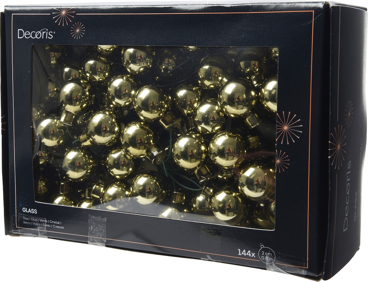 144 Glaskugeln am Draht 2cm Weihnachtskugeln Spiegelbeeren glänzend - kleine Dekokugeln Christbaumschmuck Weihnachtsdeko Rosmarin