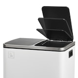 thumbnail of TM2X30 Treteimer 60 Liter Abfalleimer Mülleimer Design Mülltrennung Papierkorb Küchen-Ordnung Trennsystem Weiß