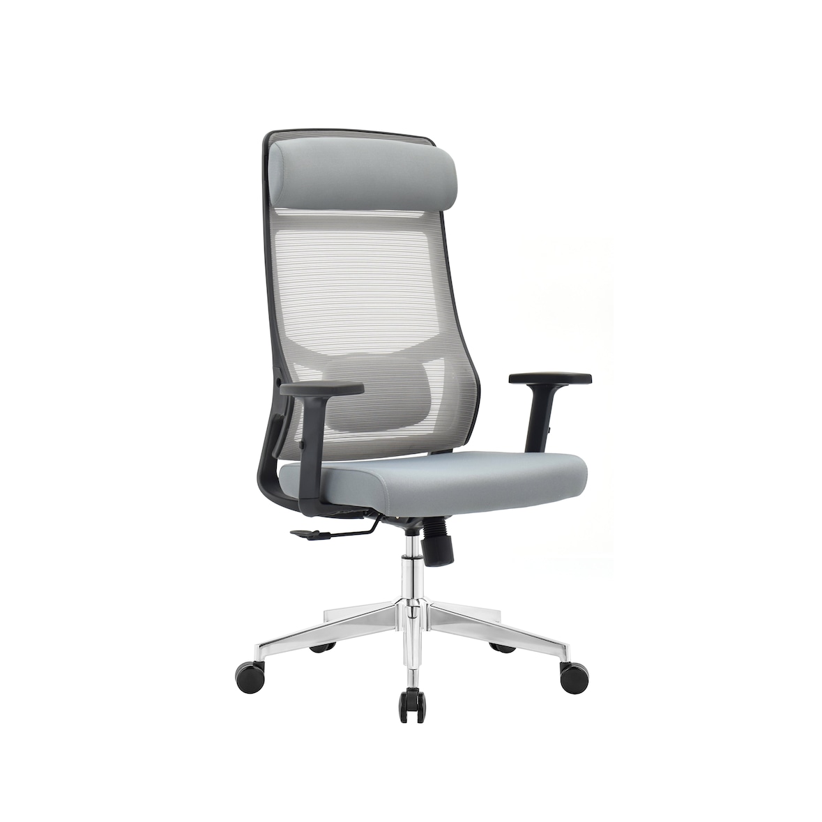 OfficeSense OS110 Ergonomischer Bürostuhl – Mesh Bürostuhl – NEN1335-zertifiziert – Erwachsene – Kopfstütze – Rückenstütze – Grau