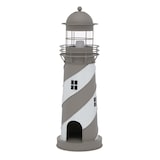 thumbnail of Kerzenlaterne Amrum Leuchtturm H.48 Ø.16 cm grau weiß Stückpreis