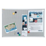 thumbnail of FRANKEN Filztafel Pin´n´Mag X-tra!Line, 120 x 90 cm, pinnbar und magnetisch, mit Aluminiumrahmen, Notiztafel zur Wandbefestigung, grau, PM3603