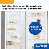 thumbnail of Exquisit Gefrierschrank, 600 Liter, No-Frost, LED-Beleuchtung, digitales Bedienpanel, leise, GS600-NF-H-040E inoxlook