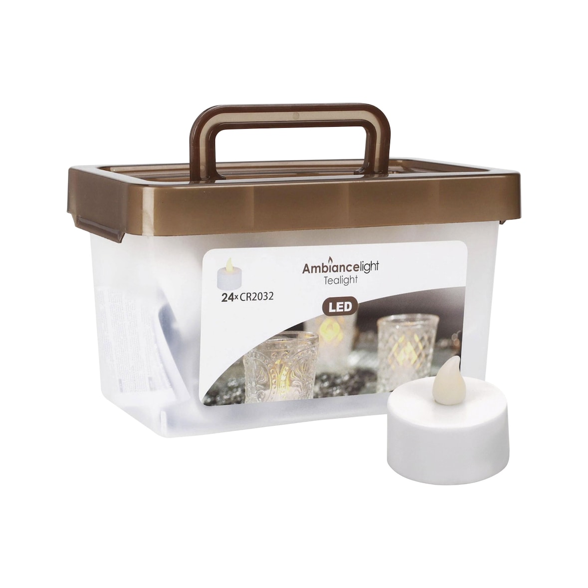 WellHome - Juego de 24 Velas LED en Blanco Cálido parpadeante Ø3,8cm