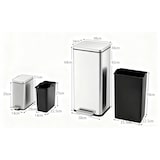 thumbnail of COSTWAY Mülleimer-Set aus 2 Teilen, 40 L + 6 L Edelstahl, Pedaleimer mit abnehmbaren Inneneimern & Soft-Close-Deckel
