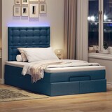 thumbnail of vidaXL Ottoman-Bett mit Matratze & LEDs Blau 120x200 cm Stoff