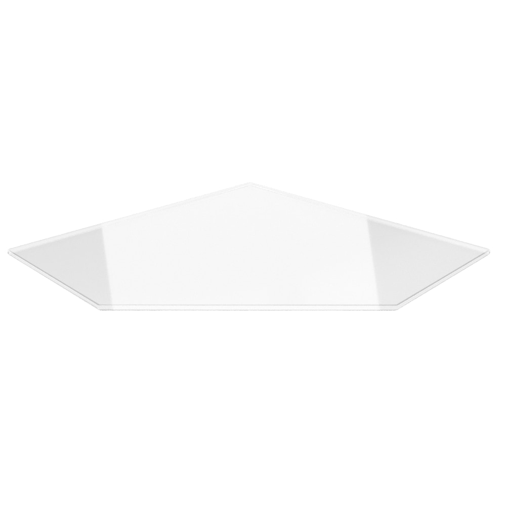 Funkenschutzplatte Fünfeck 125x125cm - Klarglas mit Dichtlippe