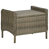 thumbnail of vidaXL Verstelbare tuinstoel met voetenbank poly rotan bruin