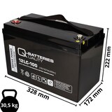 thumbnail of Q-Batteries 12LC-100 / 12V 107Ah Bleiakku als zyklenfeste Ausführung