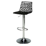 thumbnail of Sgabello SPIDER con la seduta in polipropilene nero con base cromata girevole, regolabile con poggiapiedi. 45x45x82/102