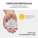 thumbnail of Destructora trituradora de papel Fellowes LX45, uso personal, destruye hasta 8 hojas en partículas de 4x37mm, Din P-4, papelera 17 litros/226 hojas