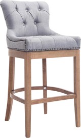 thumbnail of CHEFGASTRO Barhocker CORSICA Stoff, Antik-hell HxBxT 109x55x57cm Stoff Hellgrau Barstuhl
