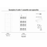 thumbnail of SARMOG SCARPIERA 4 ANTE SPECCHIO 1 CASSETTO P29 KIT in truciolare nobilitato color ossido bianco