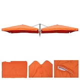 thumbnail of Housse de parasol T44, 8 baleines 3x3m Polyester, housse de rechange pour parasol double T44 ~ terracotta avec rabat