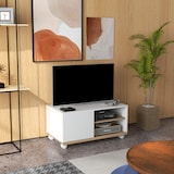 thumbnail of HOMCOM Móvel de TV Mesa de Sala de Estar Moderna de TV de 42 Polegadas com 4 Rodas 80x45x39,5 cm Branco