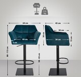 thumbnail of 2er Set Barhocker Damaso Samtbezug grün/Metall matt schwarz
