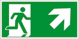 thumbnail of Schild I Rettungszeichen Rettungsweg rechts aufwärts, Kunststoff, 300x150mm, ASR A1.3, DIN EN ISO 7010 E002
